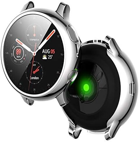 متوافق مع حافظة Samsung Galaxy Watch Active 2 مع واقي شاشة صلب عالي الدقة، غطاء حماية كامل رفيع من الصدمات لساعة Galaxy Watch Active2 (أسود، 40 ملم لـ Active2) in Kuwait