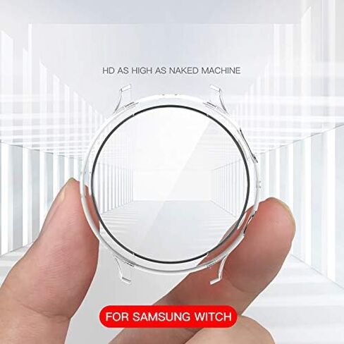 متوافق مع حافظة Samsung Galaxy Watch Active 2 مع واقي شاشة صلب عالي الدقة، غطاء حماية كامل رفيع من الصدمات لساعة Galaxy Watch Active2 (أسود، 40 ملم لـ Active2) in Kuwait