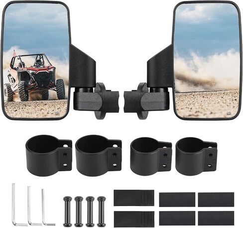 مرايا جانبية KEMIMOTO UTV مناسبة لقفص قضيب لف مقاس 1.6 بوصة - 2 بوصة، مرايا جانبية للرؤية الخلفية قابلة للتعديل والانفصال، متوافقة مع Polaris RZR 900، XP 1000/4، Commander X3 Viking Rhino Kawasaki Teryx YXZ in Saudi Arabia