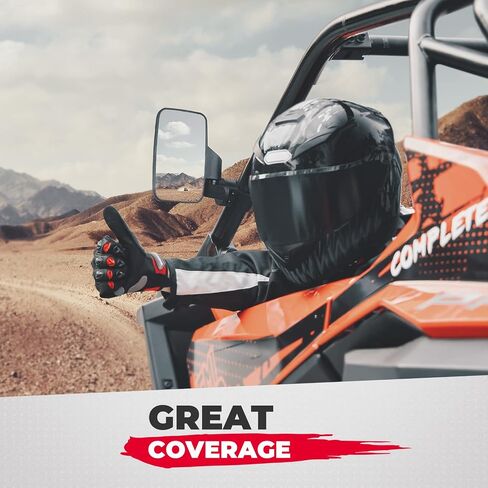 مرايا جانبية KEMIMOTO UTV مناسبة لقفص قضيب لف مقاس 1.6 بوصة - 2 بوصة، مرايا جانبية للرؤية الخلفية قابلة للتعديل والانفصال، متوافقة مع Polaris RZR 900، XP 1000/4، Commander X3 Viking Rhino Kawasaki Teryx YXZ in Saudi Arabia