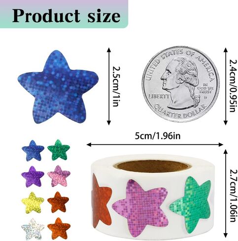 ملصقات النجوم، ملصقات نجمة ذهبية مقاس 1 بوصة، ملصقات نجوم لمكافأة الأطفال، 500 قطعة من الملصقات المجسمة، ملصقات تصنيف النجوم، ملصقات نجوم لامعة، ملصقات نجوم من رقائق معدنية لمستلزمات مدرسي الفصول المدرسية in Kuwait