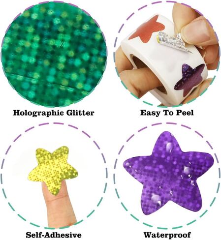 ملصقات النجوم، ملصقات نجمة ذهبية مقاس 1 بوصة، ملصقات نجوم لمكافأة الأطفال، 500 قطعة من الملصقات المجسمة، ملصقات تصنيف النجوم، ملصقات نجوم لامعة، ملصقات نجوم من رقائق معدنية لمستلزمات مدرسي الفصول المدرسية in Kuwait