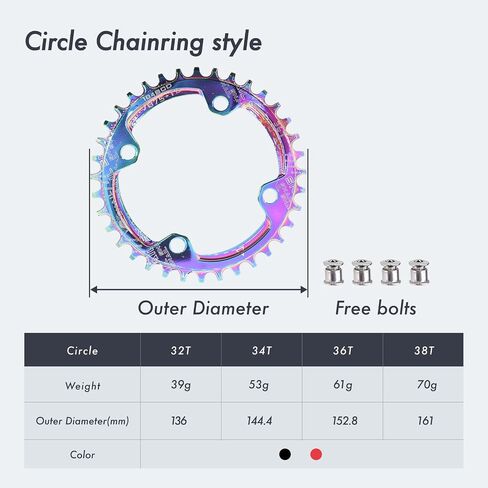 DJC Bike Crankset 104BCD with Chainring BSA Bottom Bracket with Spindle for MTB 1x 2X 3X Speed Mountain Bike Black Red Oilslick 170mm 175mm in Saudi Arabia