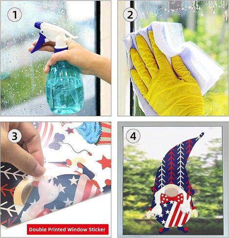 ABTOLS Patriotic PVC Dogs Window Clings, 9 Sheets Reusable 4th of July Decorations for Indoor Use, Wall Decor, Party Supplies in Saudi Arabia
