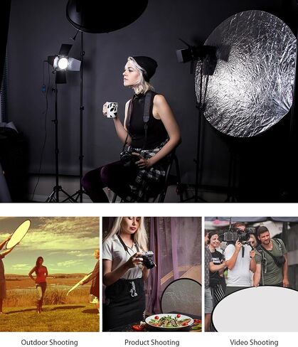PULUZ 24 Inch/60cm Photography Reflector,Portable Foldable 5-in-1 Light Reflectors for Photography with Storage Bag for Studio Photography Lighting Outdoor in Saudi Arabia