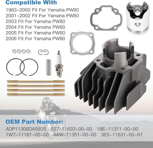 ECCPP جديد اسطوانة مكبس حلقة طوقا لياماها PW80 PW 80 1983 1984 1985-2004 2006 متوافق صالح ل اسطوانة المكبس طوقا مجموعة نهاية العلوي 1W7-11181-00-00 in Saudi Arabia