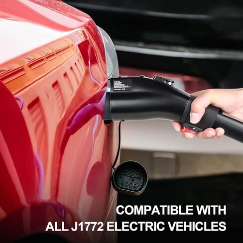 محول ThinSGO J1772 EVs محول شاحن Tesla إلى J1772، بحد أقصى 48 أمبير و250 فولت تيار متردد متوافق مع موصل الحائط عالي الطاقة من Tesla، شاحن الوجهة، موصل الهاتف المحمول (أسود) in Kuwait