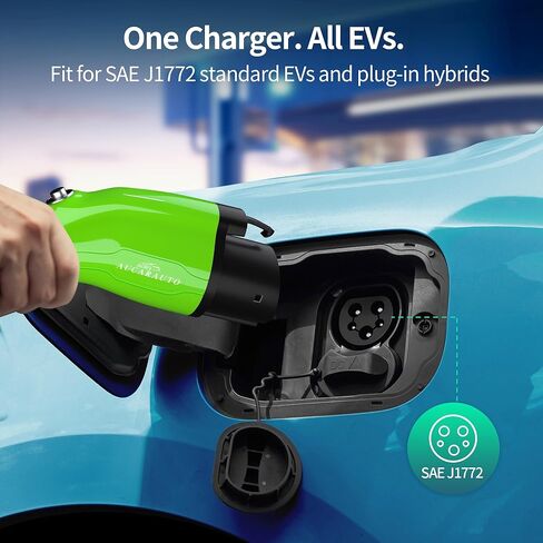 شاحن EV المستوى 2 بقدرة 9.6 كيلو وات لسيارات Tesla J1772 EVs، شاحن سيارة كهربائي محمول 40A/240V/25ft مع شهادة UL، قابس NEMA 14-50، تيار قابل للتعديل والشحن المجدول in Kuwait