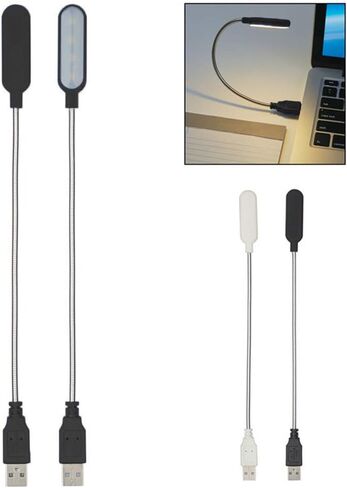 مصباح قراءة USB، مصباح قراءة صغير للكمبيوتر المحمول، منفذ USB ضوء ليلي LED ساطع لأجهزة الكمبيوتر المحمول وسطح المكتب والكمبيوتر الشخصي ولوحة مفاتيح الكمبيوتر (أسود، الحجم: ضوء أبيض دافئ) in Saudi Arabia