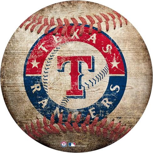 لافتة على شكل بيسبول مقاس 12 بوصة من Fan Creations Texas Rangers in Kuwait