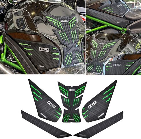 لـ 2022 Ninja H2 21-22 مقابض خزان الوقود للدراجات النارية وسادة جر جانبية هوائية للركبة ملصق رائع مضاد للانزلاق التصاق فائق 3M 2022 Ninja h2 ملحقات in Kuwait