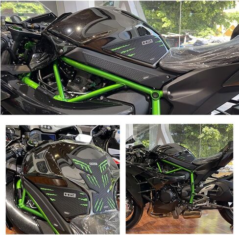 لـ 2022 Ninja H2 21-22 مقابض خزان الوقود للدراجات النارية وسادة جر جانبية هوائية للركبة ملصق رائع مضاد للانزلاق التصاق فائق 3M 2022 Ninja h2 ملحقات in Kuwait