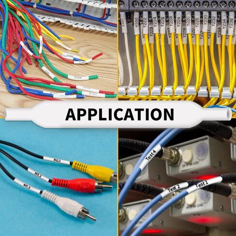 Fimax 5-Pack Rhino 4200 5200 شريط صانع الملصقات المنكمش بالحرارة 1/4 بوصة 6 مم متوافق مع Dymo 18051 أنبوب ملصقات الانكماش الحراري لـ DYMO Rhino 4200 5200 5000 6000 صانع الملصقات الصناعية، أسود على أبيض، 1/4 بوصة × 5' in Kuwait