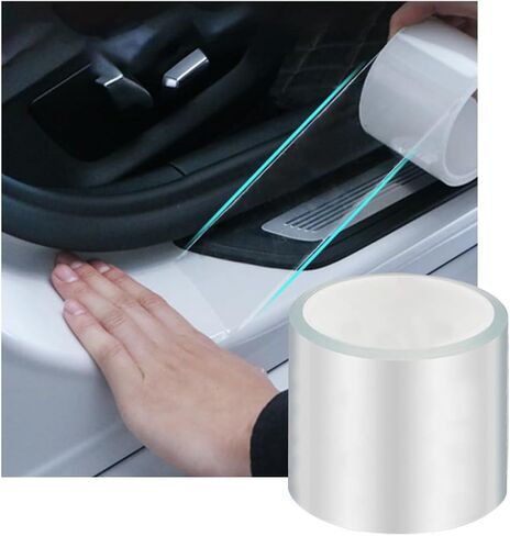 Car Door Sill Protector Strip, Transparent Invisible Door Edge Guard, Anti-Collision Auto Door Entry Protection Film, Universal Fit for Most Vehicle Front Rear Bumper (2 in x 33 Ft) in Saudi Arabia