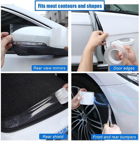 Car Door Sill Protector Strip, Transparent Invisible Door Edge Guard, Anti-Collision Auto Door Entry Protection Film, Universal Fit for Most Vehicle Front Rear Bumper (2 in x 33 Ft) in Saudi Arabia