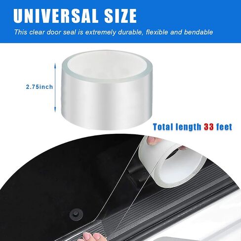 Car Door Sill Protector Strip, Transparent Invisible Door Edge Guard, Anti-Collision Auto Door Entry Protection Film, Universal Fit for Most Vehicle Front Rear Bumper (2 in x 33 Ft) in Saudi Arabia