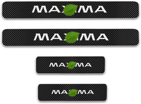 Kaiweiqin 4 قطع غطاء لوحة عتبة باب السيارة لنيسان ماكسيما ترحيب دواسة حماية السيارة من ألياف الكربون ملصق عتبة باب دخول الحرس ديكور أبيض in Kuwait