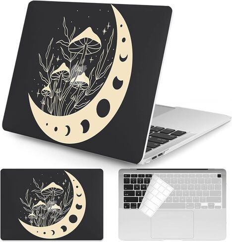 Watbro متوافق مع حقيبة الكمبيوتر المحمول MacBook Air 13 بوصة 2020 2019 2018 إصدار A2179 M1 A2337 A1932، حافظة واقية من البلاستيك الصلب مع غطاء لوحة المفاتيح، طباعة فنية على شكل فراشة in Kuwait