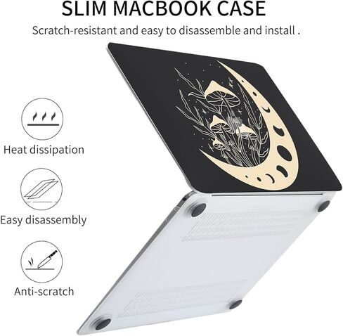 Watbro متوافق مع حقيبة الكمبيوتر المحمول MacBook Air 13 بوصة 2020 2019 2018 إصدار A2179 M1 A2337 A1932، حافظة واقية من البلاستيك الصلب مع غطاء لوحة المفاتيح، طباعة فنية على شكل فراشة in Kuwait