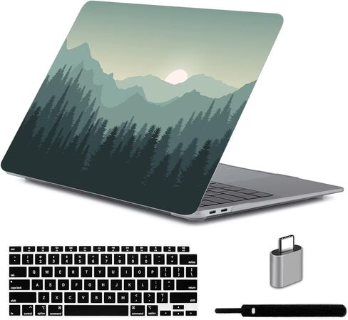 LanBaiLan Case Compatible with MacBook Air 15 inch M2 Chip 2023 Release with Liquid Retina Display Touch ID, Model A2941, Laptop Plastic Hard Shell Protective Case & Keyboard Cover, Paint Flower in Kuwait
