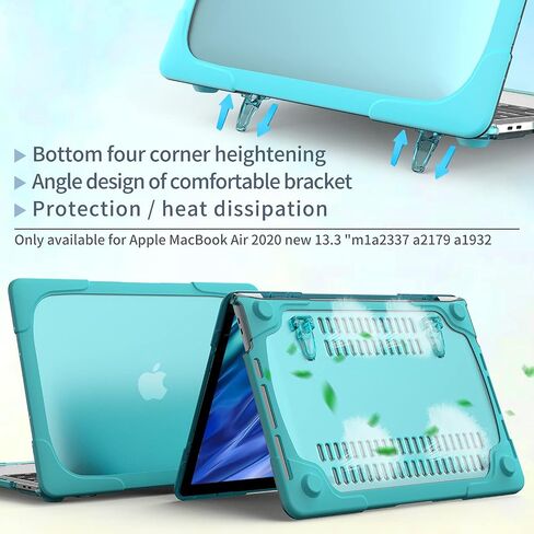 حافظة CISSOOK شديدة التحمل مضادة للصدمات لجهاز MacBook Pro 13 بوصة 2023 2022 2021 2020 إصدار A2338 M2 M1 A2251 A2289، حافظة صلبة بمسند مع غطاء لوحة مفاتيح لجهاز MacBook Pro 13 - تركواز in Saudi Arabia
