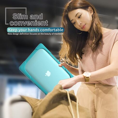 حافظة CISSOOK شديدة التحمل مضادة للصدمات لجهاز MacBook Pro 13 بوصة 2023 2022 2021 2020 إصدار A2338 M2 M1 A2251 A2289، حافظة صلبة بمسند مع غطاء لوحة مفاتيح لجهاز MacBook Pro 13 - تركواز in Saudi Arabia