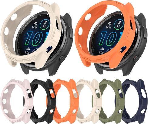 حافظة FitTurn متوافقة مع ساعة Garmin Forerunner 965 الذكية - حافظة واقية متينة بديلة [بدون واقي شاشة] إطار غطاء واقٍ ممتص للصدمات من مادة TPU (أسود*3) in Kuwait