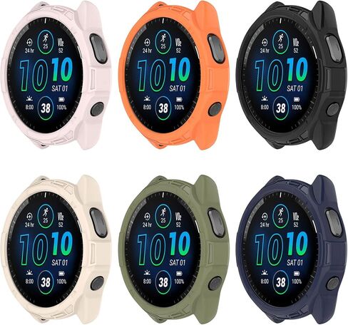 حافظة FitTurn متوافقة مع ساعة Garmin Forerunner 965 الذكية - حافظة واقية متينة بديلة [بدون واقي شاشة] إطار غطاء واقٍ ممتص للصدمات من مادة TPU (أسود*3) in Kuwait