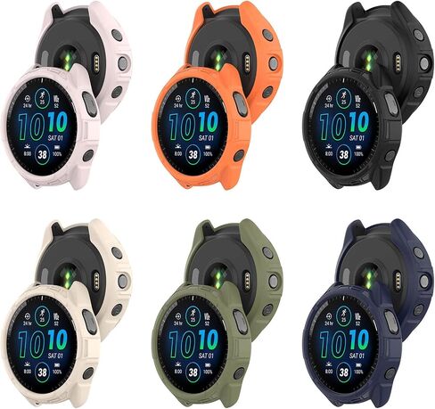 حافظة FitTurn متوافقة مع ساعة Garmin Forerunner 965 الذكية - حافظة واقية متينة بديلة [بدون واقي شاشة] إطار غطاء واقٍ ممتص للصدمات من مادة TPU (أسود*3) in Kuwait