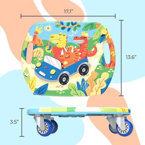 GOMO Scooter Board for Kids - Floor Scooter Board with Handles -Seated Indoor Gym Scooter Heroboard - Fun and Safe, Large Ride On, Sitting Scooter Boards Ages 2-5 & Up in Saudi Arabia