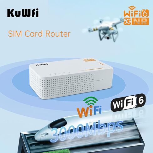 راوتر KuWFi 5g مع فتحة لبطاقة sim غير مقفلة، مودم AX3600 WiFi-6 مع فتحة لبطاقة Sim، NR NSA/SA 5G NR SA NSA AX3000 WiFi 6 CPE راوتر مع استخدام البطارية للاستخدام الخارجي والداخلي in Kuwait