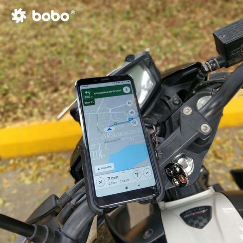 BOBO BM4 Jaw-Grip Waterproof Bike/Motorcycle/Scooter Mobile Phone Holder Mount, Ideal for Maps and GPS Navigation (Black) in Saudi Arabia