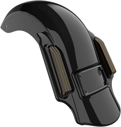 مخزون الولايات المتحدة Advanblack Dominator حاجز خلفي ممتد + عدسة دخان + حامل لوحة ترخيص أسود مناسب لـ Harley، Street Glide، Road Glide، 2014+ in Kuwait