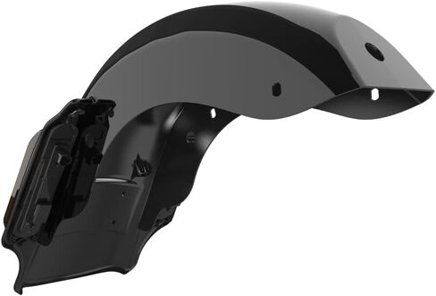 مخزون الولايات المتحدة Advanblack Dominator حاجز خلفي ممتد + عدسة دخان + حامل لوحة ترخيص أسود مناسب لـ Harley، Street Glide، Road Glide، 2014+ in Kuwait