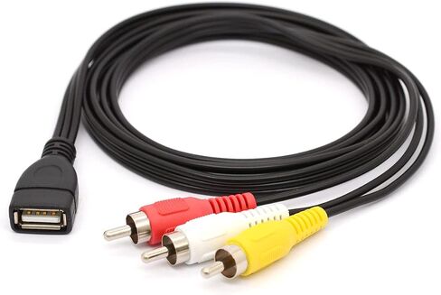 USB to 3 RCA Cable USB 2.0 Female to 3RCA Male Video AV Camcorder Adapter Cord for TV PC DVD (1.5m Long) in Saudi Arabia