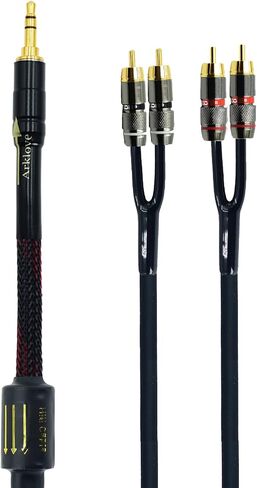 10ft Shielded 1/8" aux Input 3.5mm RCA Output Splitter Stereo Audio Video Cable Out 3.5 Male to 4 RCA Male in Dual Speaker Cord 24k Gold Plated in Saudi Arabia