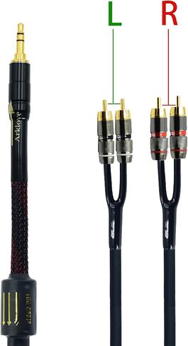 10ft Shielded 1/8" aux Input 3.5mm RCA Output Splitter Stereo Audio Video Cable Out 3.5 Male to 4 RCA Male in Dual Speaker Cord 24k Gold Plated in Saudi Arabia
