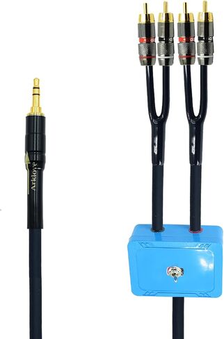 10ft Shielded 1/8" aux Input 3.5mm RCA Output Splitter Stereo Audio Video Cable Out 3.5 Male to 4 RCA Male in Dual Speaker Cord 24k Gold Plated in Saudi Arabia