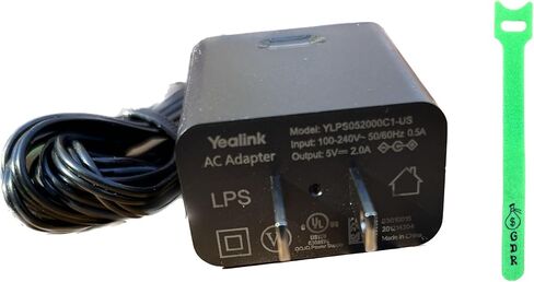 سلك إمداد الطاقة Yealink PS5V2000US 5V 2A لهواتف Yealink IP SIP T29G، T32G، T38G، T46G، T46S، T46U، T48G، T48S، T48U، T52S، T54S، T54W، T56A، T57W، T58A، T58W، T58V، MP54/56/ 58 وربطة كابل GDR in Saudi Arabia