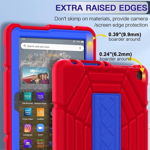 Grifobes Case [Only for 2022/2020 Released 12th/10th Generation] Kindle Fire HD 8/8 Plus, HD 8 Kids/Kids Pro Tablet, 3-in-1 Heavy Duty Rugged Protective Cover with Stand for Boys Children in Saudi Arabia