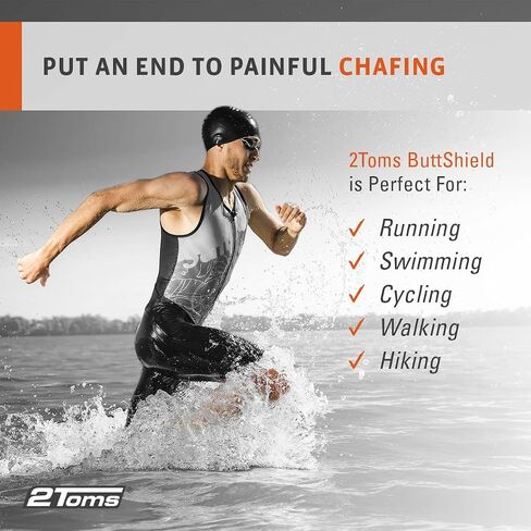 2Toms ButtShield, All-Day Anti Chafe and Blister Prevention, Waterproof and Sweatproof Protection from Saddle Sore Chafing and Skin Irritation, 1.5 Ounce Bottle in Saudi Arabia