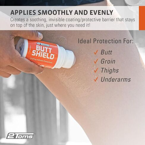 2Toms ButtShield, All-Day Anti Chafe and Blister Prevention, Waterproof and Sweatproof Protection from Saddle Sore Chafing and Skin Irritation, 1.5 Ounce Bottle in Saudi Arabia