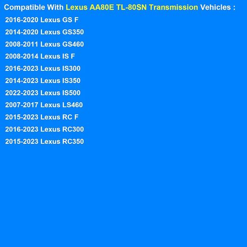 استبدال مجموعة فلتر ناقل الحركة التلقائي 044-0372 متوافق مع Lexus AA80E TL-80SN - 2016-2020 GS F، 2014-2020 GS350، 2016-2023 IS300 RC300، 2014-2023 IS350، 2007-2017 LS460، 2015-2023 RC إف آر سي 350، أكثر in Saudi Arabia