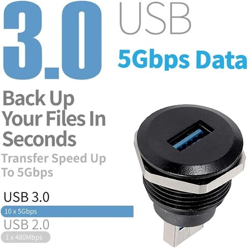 2 قطعة موصل USB 3.0، موصل تحويل USB ذكر إلى أنثى، محول تمديد لوحة USB3.0 لنقل البيانات/الشحن in Kuwait