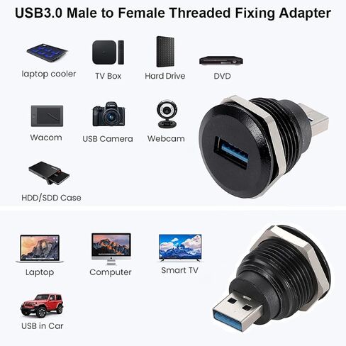 2 قطعة موصل USB 3.0، موصل تحويل USB ذكر إلى أنثى، محول تمديد لوحة USB3.0 لنقل البيانات/الشحن in Kuwait