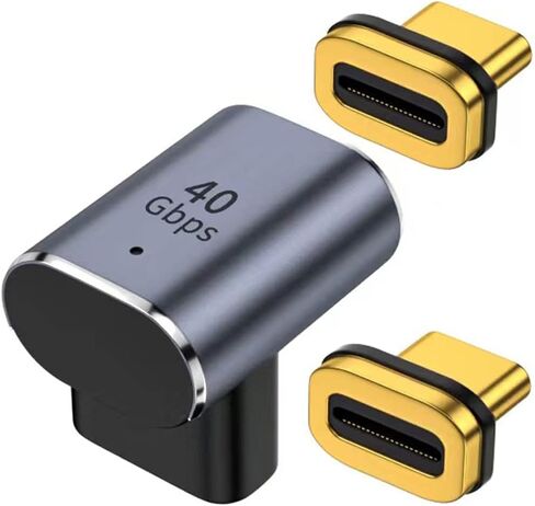 محول USB C مغناطيسي بزاوية 90 درجة من AuviPal مع رأسين موصل مغناطيسي لسطح البخار والمحول والكمبيوتر المحمول والكمبيوتر اللوحي والهواتف والمزيد من الأجهزة من النوع C in Kuwait