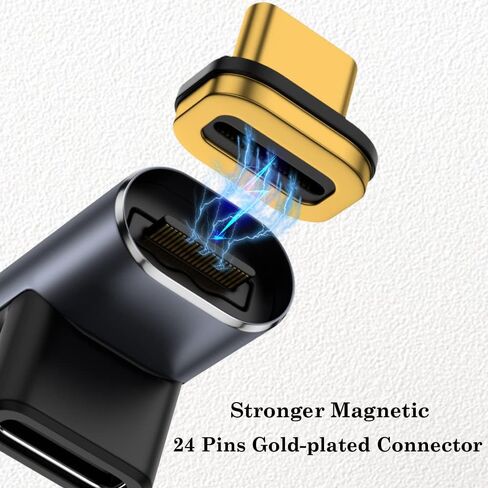 محول USB C مغناطيسي بزاوية 90 درجة من AuviPal مع رأسين موصل مغناطيسي لسطح البخار والمحول والكمبيوتر المحمول والكمبيوتر اللوحي والهواتف والمزيد من الأجهزة من النوع C in Kuwait