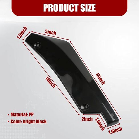 UGSHY 2 PCS Car Bumper Splitter Trim, 13.3In x 5.1In Waterproof Vehicle Modification Fender Decoration, Universal Durable Automotive Lip Spoiler Accessories for Car Truck SUV (Carbon Fiber Black) in Saudi Arabia