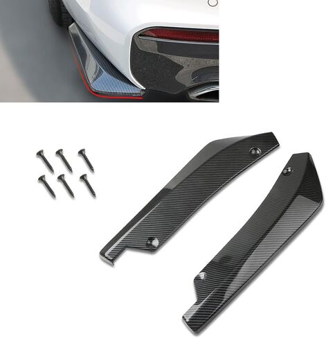 UGSHY 2 PCS Car Bumper Splitter Trim, 13.3In x 5.1In Waterproof Vehicle Modification Fender Decoration, Universal Durable Automotive Lip Spoiler Accessories for Car Truck SUV (Carbon Fiber Black) in Saudi Arabia