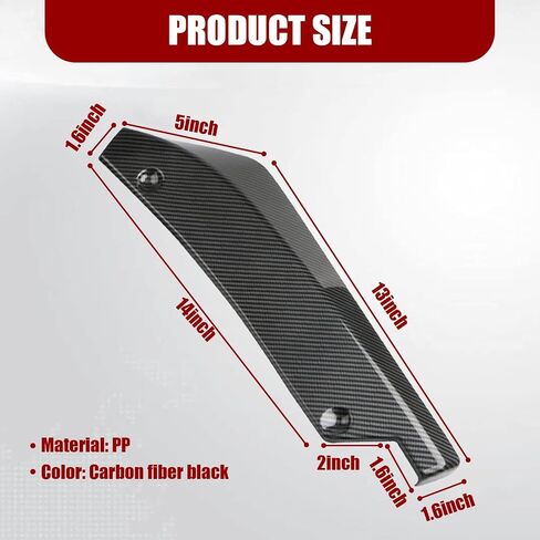 UGSHY 2 PCS Car Bumper Splitter Trim, 13.3In x 5.1In Waterproof Vehicle Modification Fender Decoration, Universal Durable Automotive Lip Spoiler Accessories for Car Truck SUV (Carbon Fiber Black) in Saudi Arabia